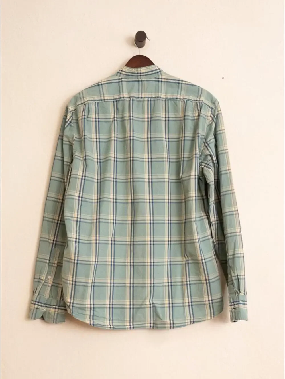 J.Crew Flex Washed Slim Plaid Shirt Men’s Large Green Blue